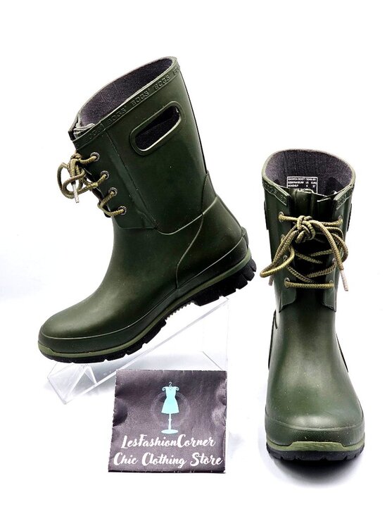 Bogs Womens Amanda II Tall Waterproof Casual Rain Boots  Bogs Women\'s Olive Green Rubber Amanda Waterproof Outdoor Rain Boots Sz 6 2347 main image 1